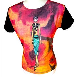 Cirana Graphic Artsy Embellished Top Sz:XL